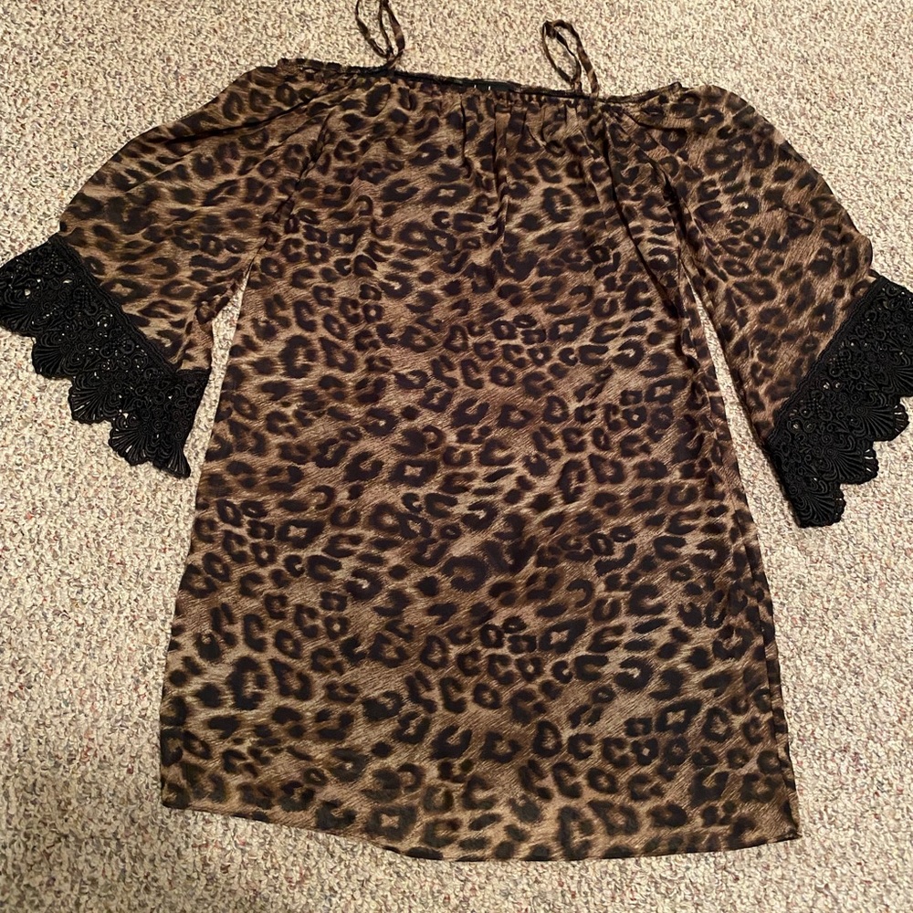 Loose Fitted Off The Shoulder Print Dress